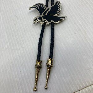 Vtg black enamel eagle bolo tie....